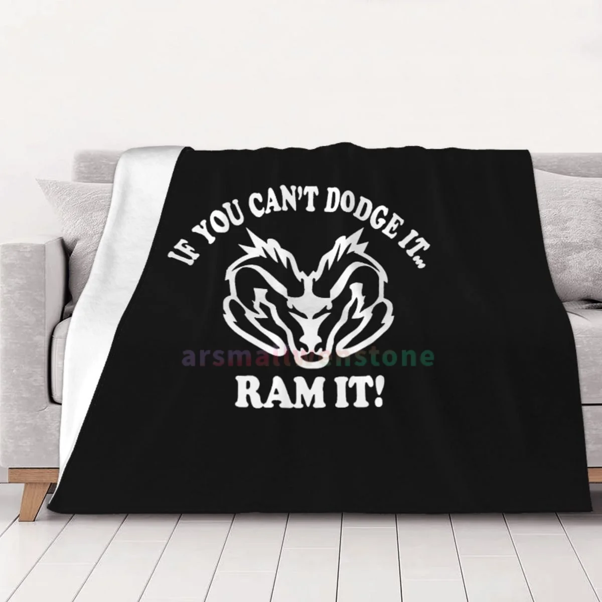 If You Can`T Dodge It Ram It Flannel Fleece Blanket Soft Warm Lightweight Cozy Anti-Pilling Fuzzy Throw Blankets for Couch Bed