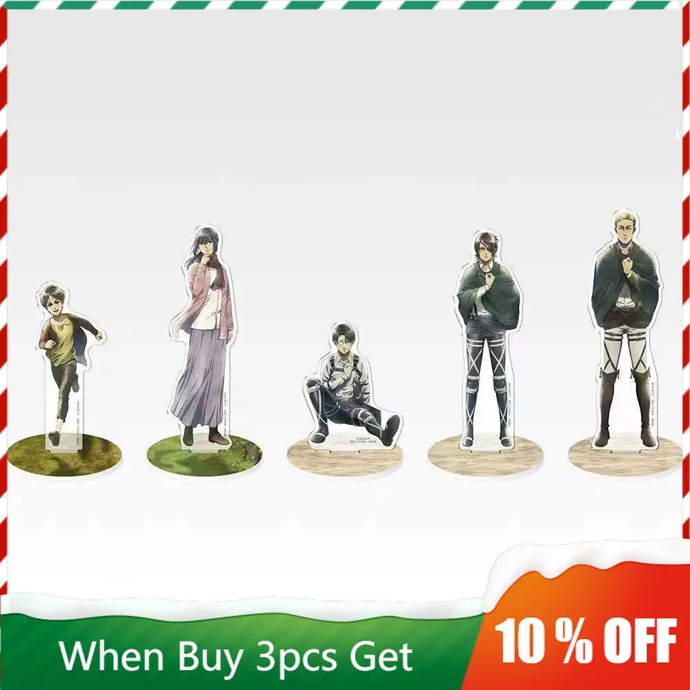 

Attacking Giants Anime Peripherals Levi Figure Acrylic Stand Erwin Figurine Mikasa Hange Zoe Standing Plate Collectible Toys