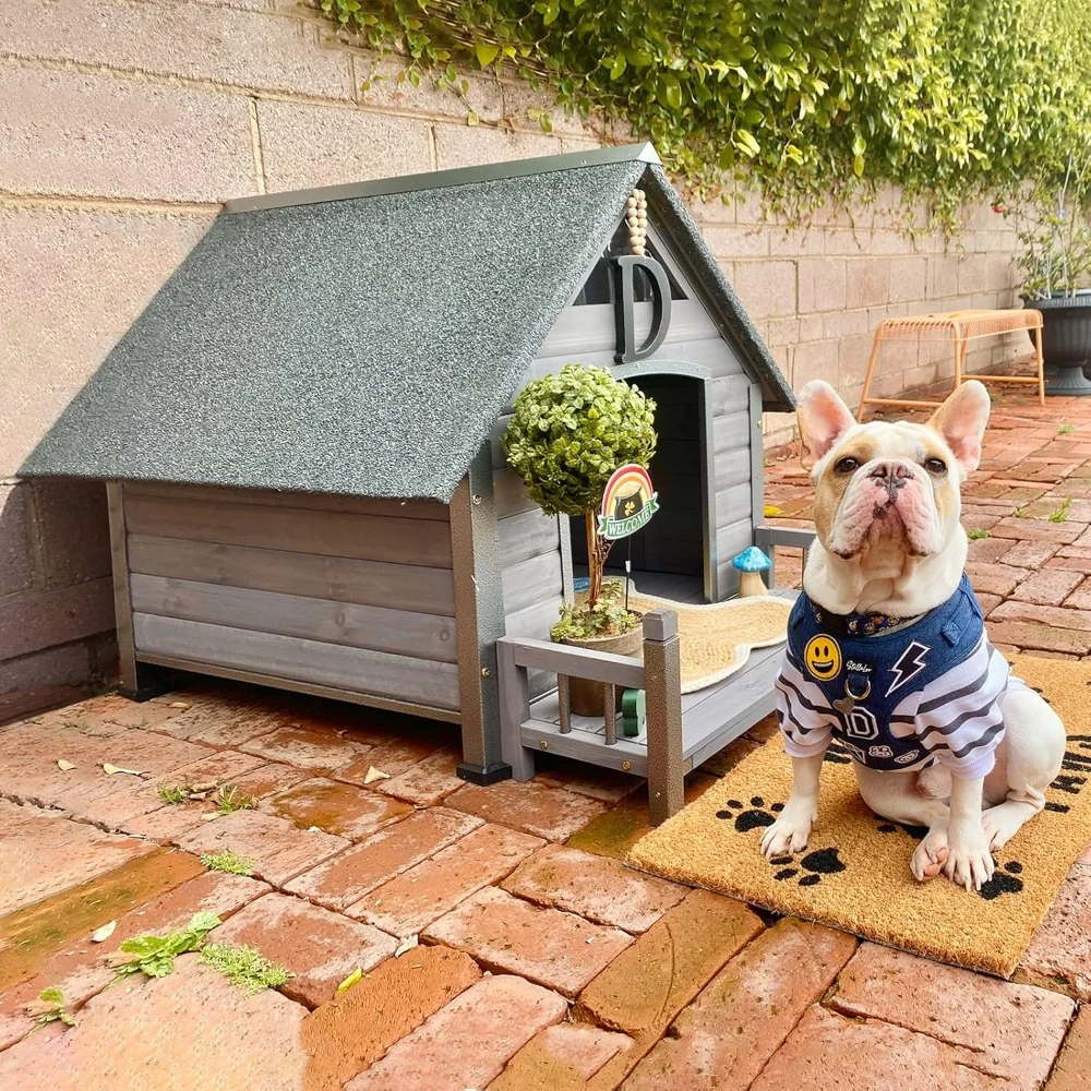 

Dog House Outdoor Anti-Chewing Large Dog Log Cabin Weatherproof Outside Puppy Cage Indoor Dog Kennel