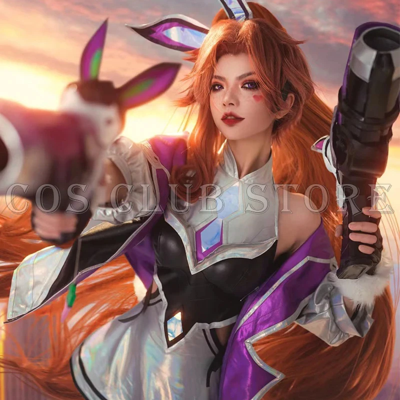 Game LO Battle Bunny Miss Fortune Cosplay Costume Game New Skin Cosplay Costume Sexy Women Dress Stocking Full Set