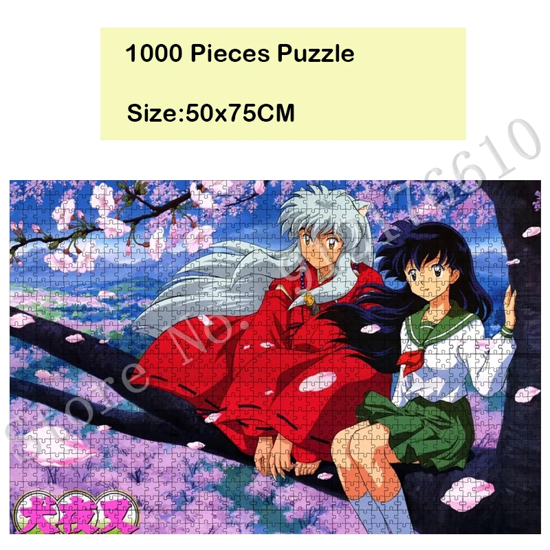 Inuyasha Cartoon 1000 Pieces Puzzle Cardboard Sesshomaru Character Series Adult Parent-Child Game Art Jigsaw Puzzles Decoration