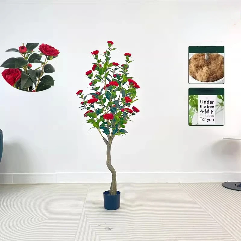 

Simulated green plants camellia trees light luxury indoor living room decoration potted biomimetic plant landscaping trees