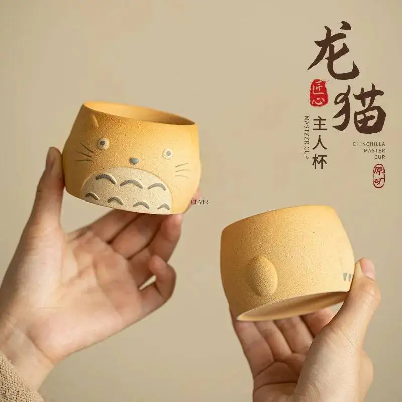Taza maestra de Totoro creativa japonesa de cerámica, taza individual, taza para beber té para el hogar, taza Personal, juego de té de Kung Fu