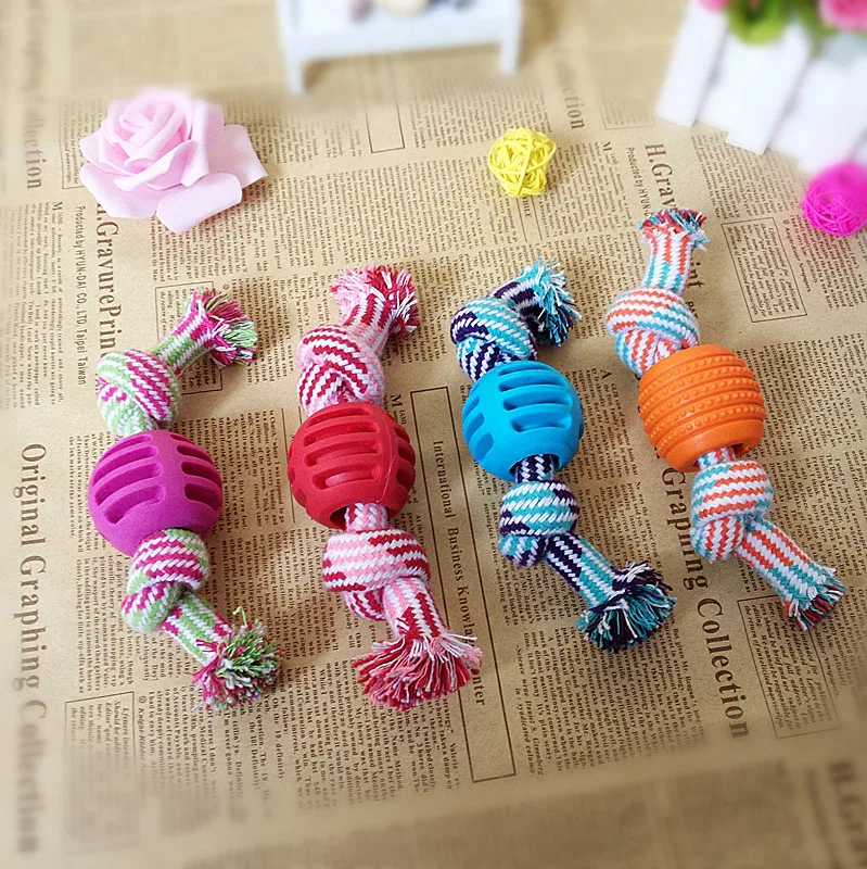 Pet Dog Toy Bite Resistant Dog Rope Toy Double Knot Cotton Rope Dog Chew Rope Puppy Teething Toy Pet Supplies Puppy Toys