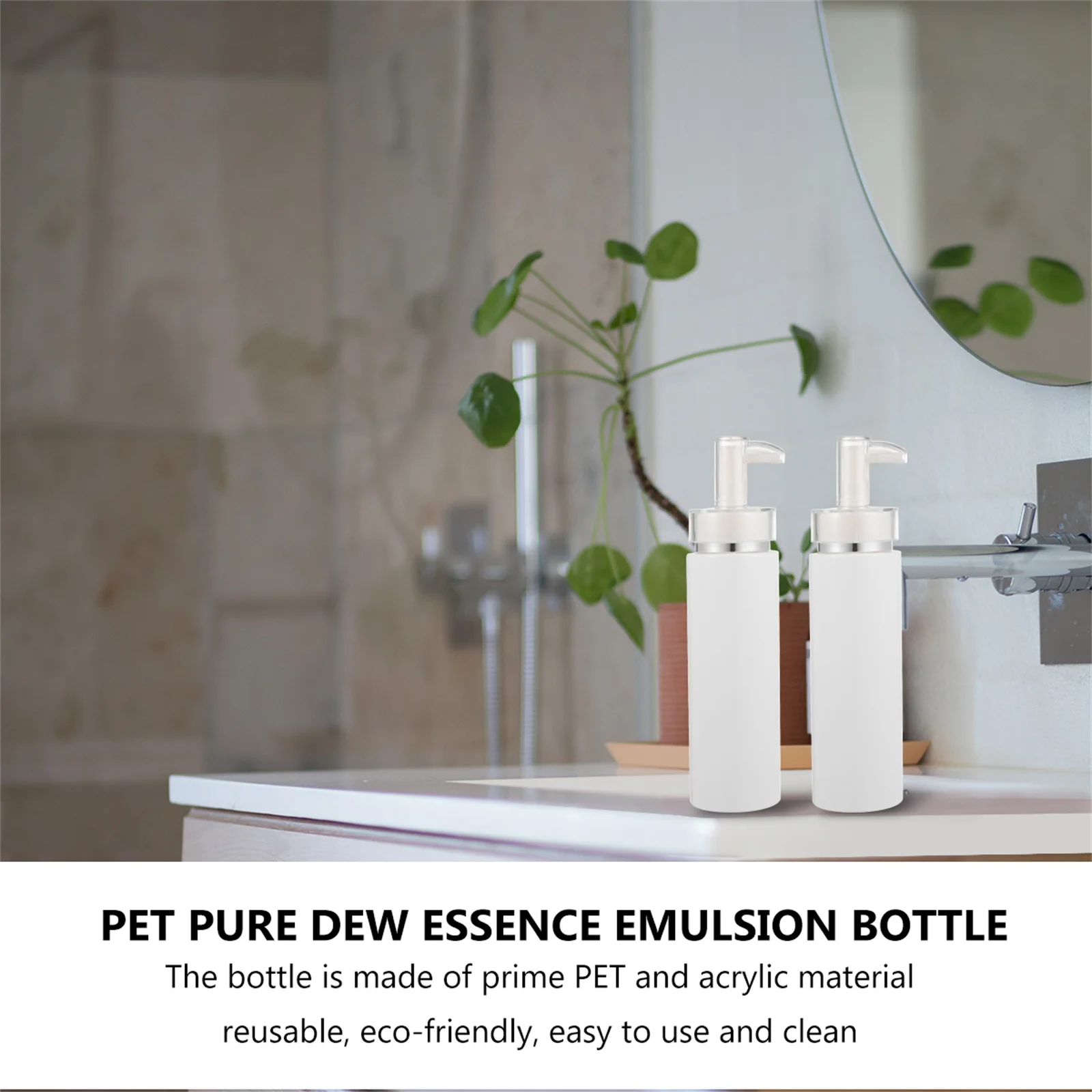 

2Pcs Lotion Pump Bottle Portable Refillable Travel Dispenser 200ml Empty Container for Shampoo Skincare Lotion Bottle