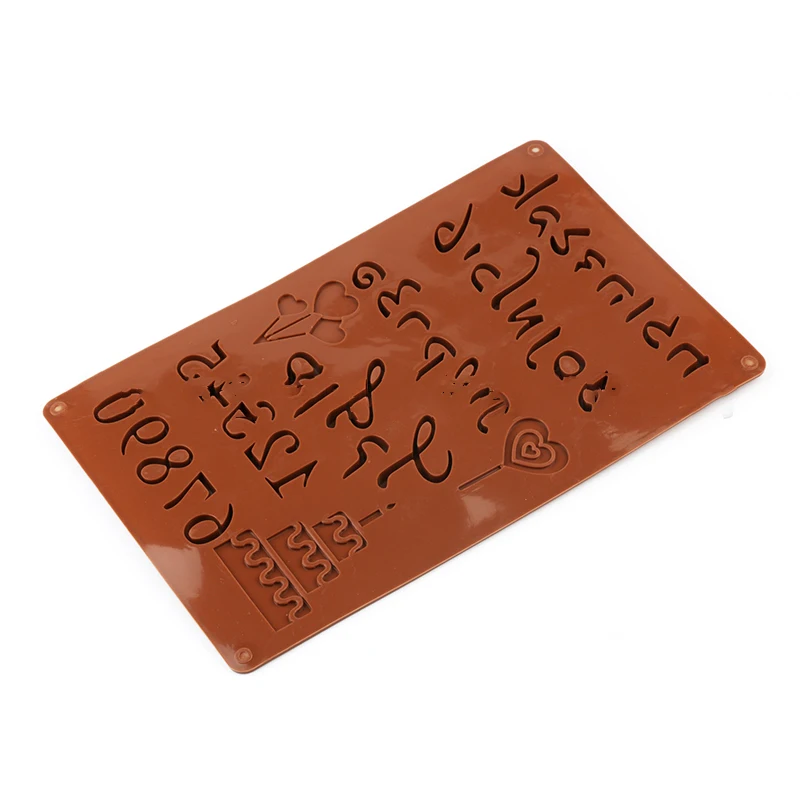 - 1Pc 3D Hebrew Letters Arabic Numbers DIY Silicone Chocolate Mold For Baking Cake Bakeware Mould Decorating Tools -