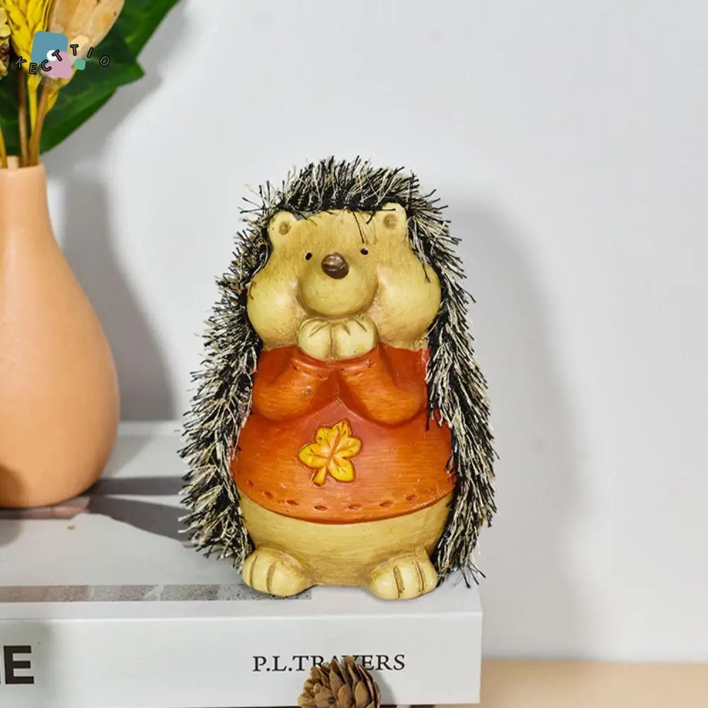 

3pcs Garden Decor Ceramic Hedgehog Statue Cute Cartoon Animal Sculpture Creative Waterproof Miniatures Figurine Office