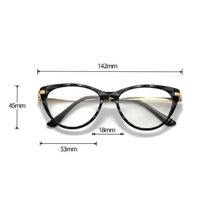 New Trend Personality Cat-eye Glasses for Women Anti-Blue Clear Glasses Brand Designer Retro Clear Glasses Optical Frame