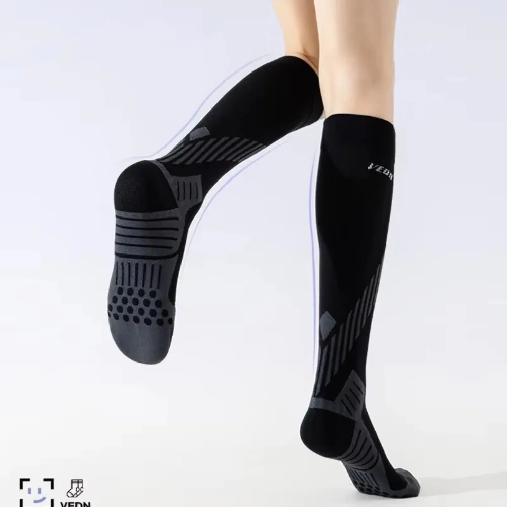 New Non-Slip Compression Socks Sole Support Circulation Knee High Socks Running Cycling Socks Running Athletic