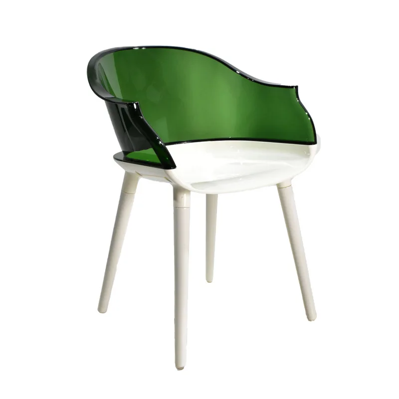 

Customizable Nordic Transparent Back Chair Simple Home Armrest Casual