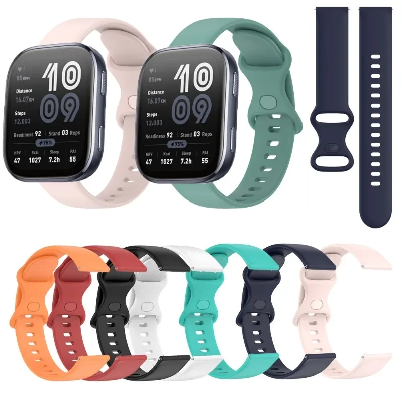 

Мягкий силиконовый ремешок 20 мм 22 мм для Huami Amazfit Bip6 Bip5 Bip3 Bip 3 5 6 Lite S U Pro Unity Sports, браслет-ремешок на запястье