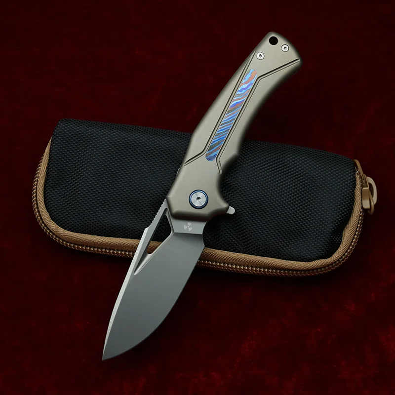 LEMIFSHE JR9402 Flipper M390 steel blade Titanium handle outdoor camping hunting pocket kitchen fruit folding knife EDC tool