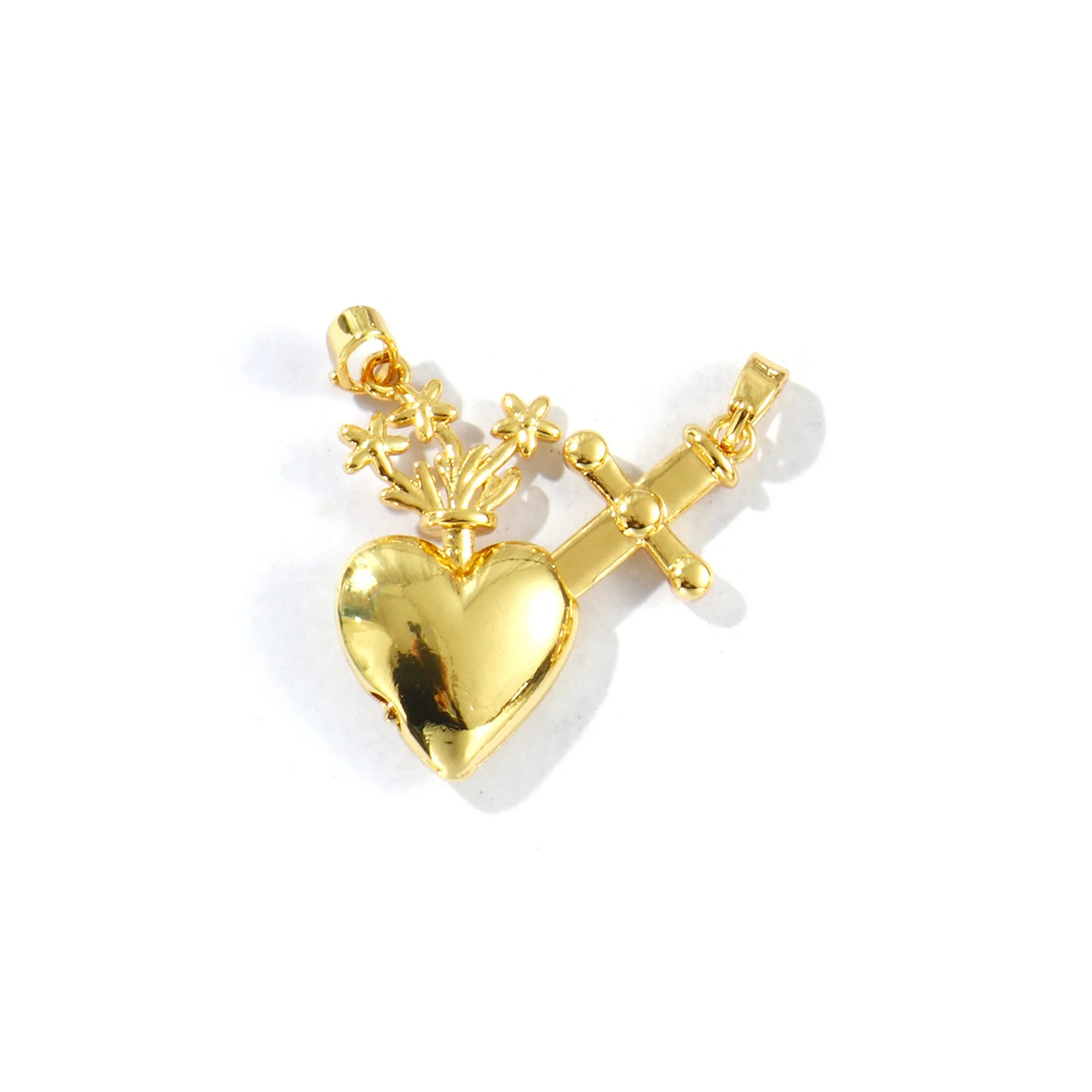 1 Stück Messing-Anhänger Mehrfarbig Ex Voto Herz Strass Valentinstag Anhänger für Frauen DIY Halskette Ohrringe Schmuckzubehör – Detail 3