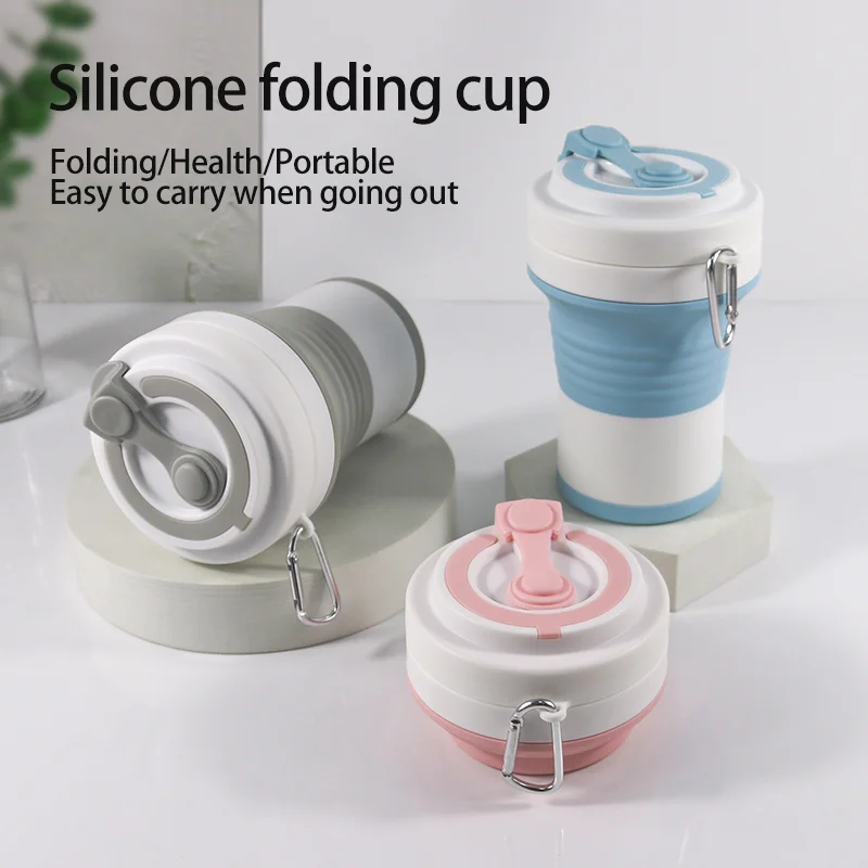 

550Ml Large-Capacity Water Cup Travel Convenient Water Bottle Silicone Sports Water Bottle Foldable Coffee Cup and Carry-On Cup