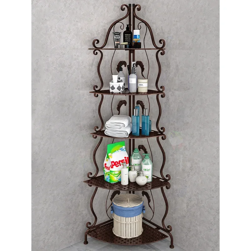 4/5 Tiers Nordic Style Iron Kitchen Organizer Multi-use Antirust Bathroom Corner Rack Living room Standing Book Shelf Home Decor