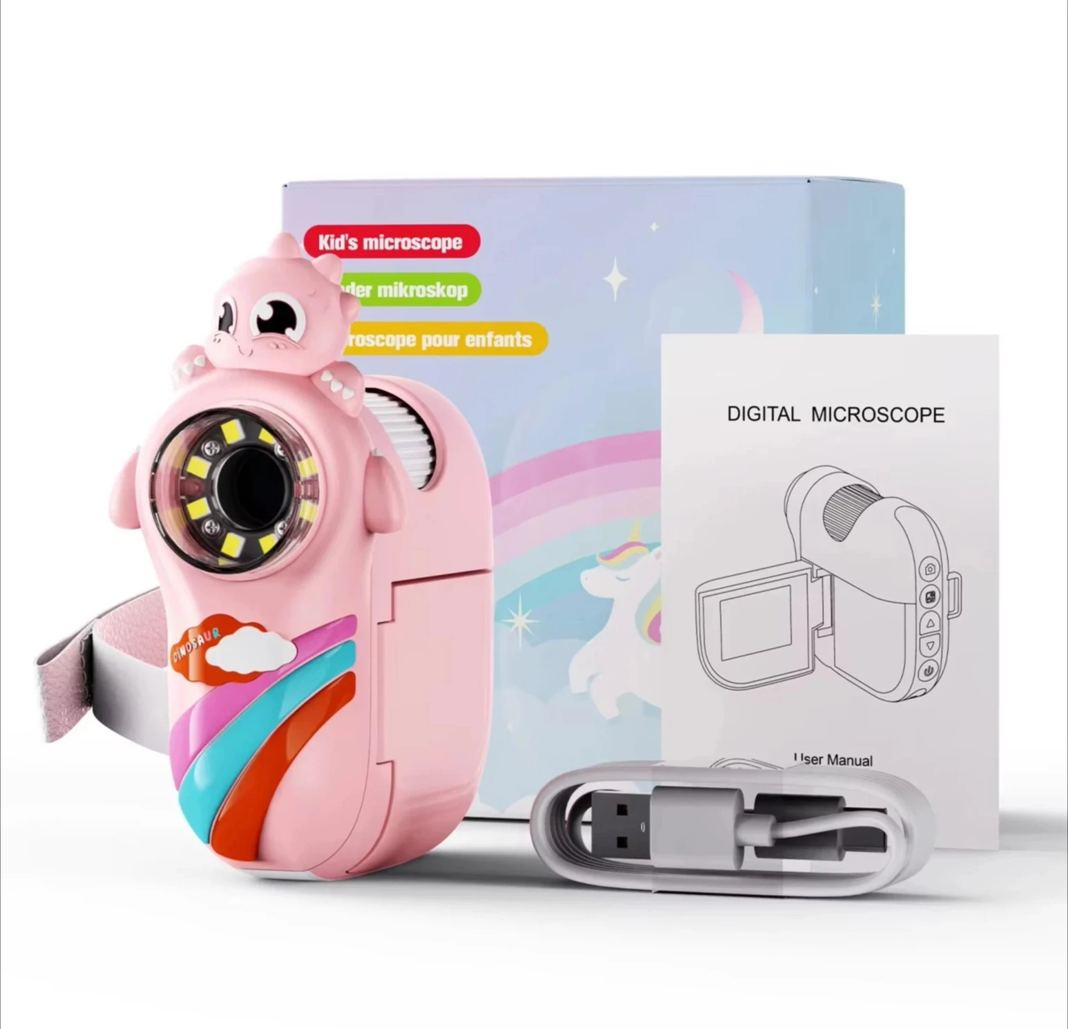 

Handheld with 8LED 2MP 1000X with Internal Storage 1080P Children Toys Digital Kids Portable Microscope Pocket