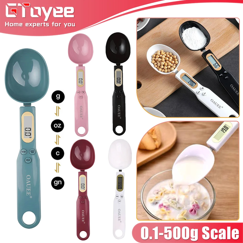 Upgrade Mini Electronic Kitchen Scale 0.1-500g Weight Measuring Food Flour Digital Spoon Scale Kitchen Tool for Powder Coffee