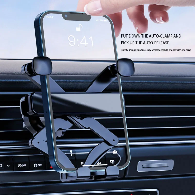 G6 Gravity Car Phone Holder Mobile Phone Fold Stand Air Vent Clip Smartphone GPS Support For iPhone 15 Pro Max 14 13 12 Samsung