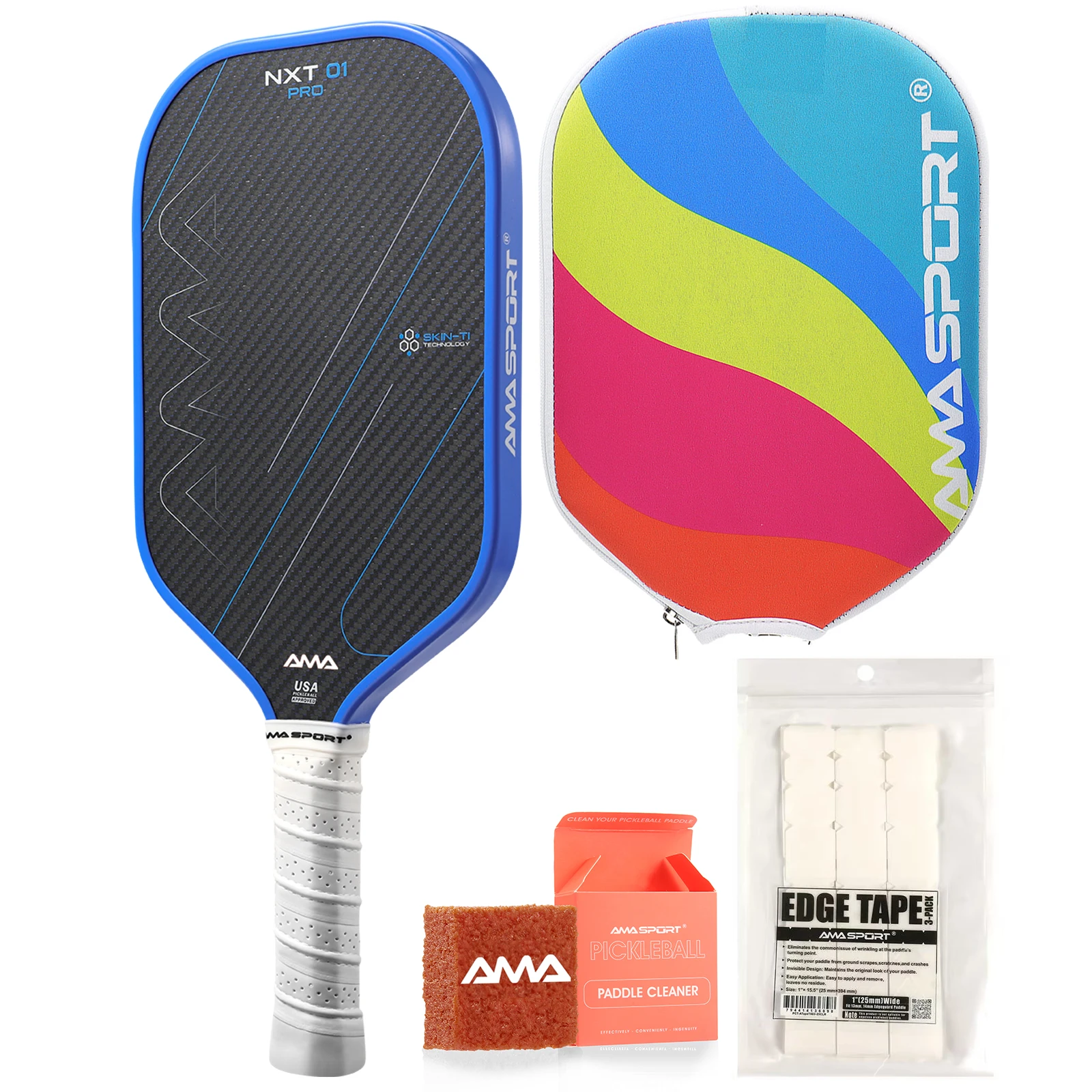 AMA SPORT USAPA Certified Professionalism Pickleball Paddles With Embedding Ti Wires Into Carbon Fiber For More Precise