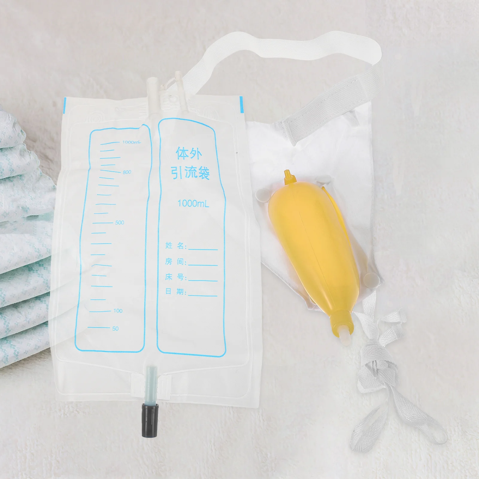 

1Set Elderly Men Urinal Bag Soft Breathable Reusable Leakproof Catheter Male Urinary Drainage Bag for Hospital Patient Care