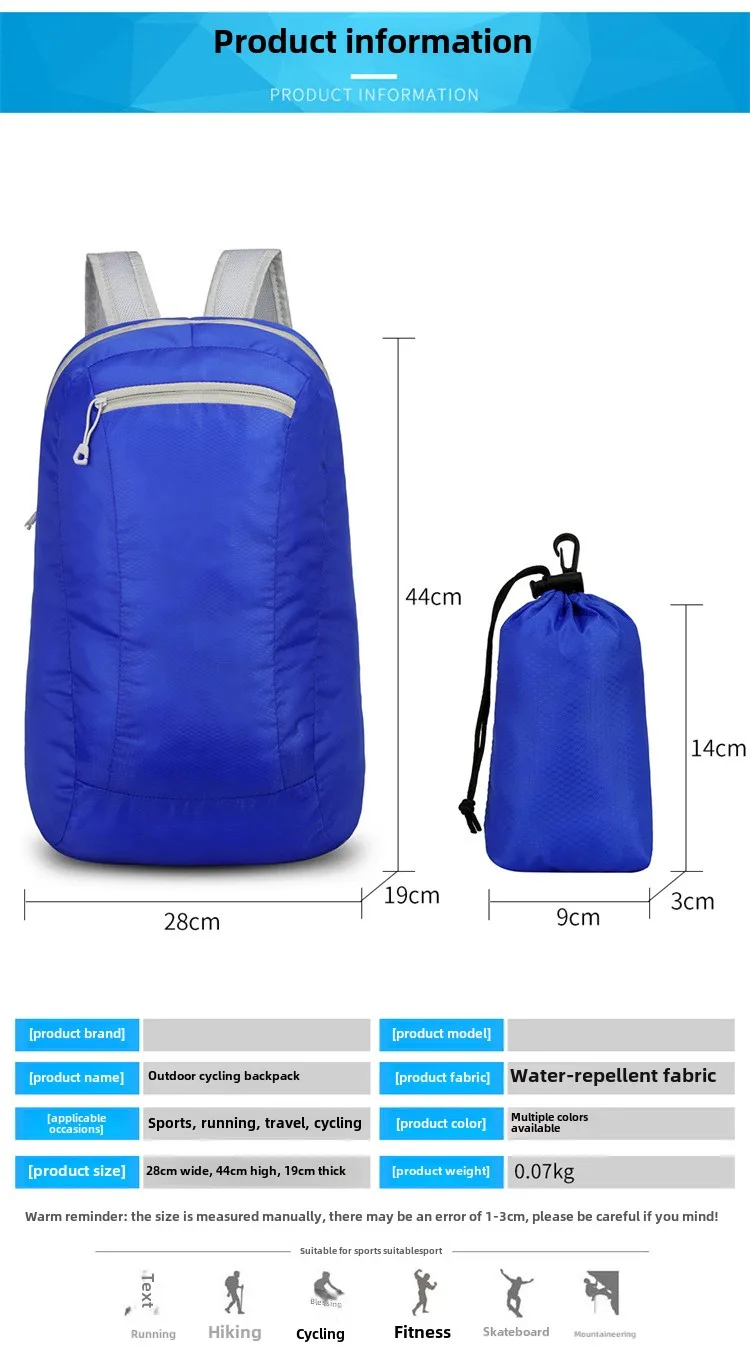 حقيبة جديدة قابلة للطي للاستخدام الخارجي، حقيبة سفر محمولة مضادة للرذاذ، حقيبة ظهر للياقة البدنية، حقيبة ظهر هدية ذات سعة كبيرة #3