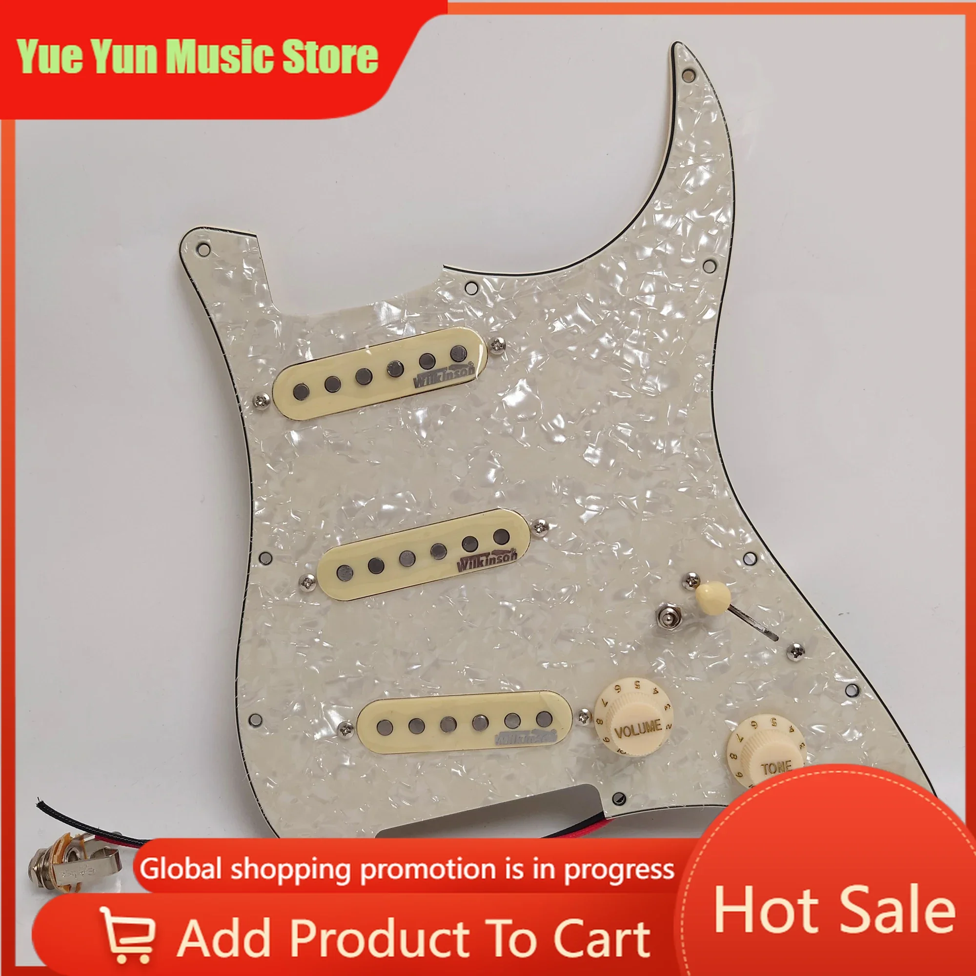 

Guitar Prewired Loaded Pickguard SSS Alnico 5 Single Coil Pickups Set for ST Electric Guitar Replacement Parts