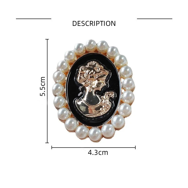 Baroque Beauty Head Brooches for Women Oval Pearl Portrait Figure Party Office Brooch Pines Vintage Classic Jewelry Gifts
