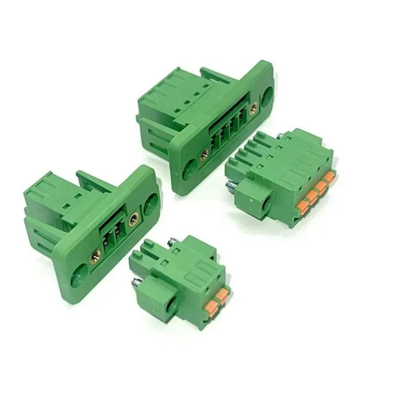 

5Sets Screw-free Wall Terminal 15EDGWC-3.81mm Solder-free Spring Press with Panel Frame EDGKDM