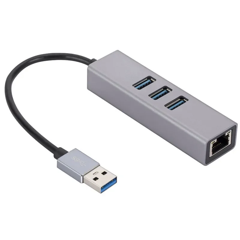 USB to RJ45 Wired Network Card Super Speed 3 ports USB to Ethernet 1000Mbps Adapter For Macbook PC