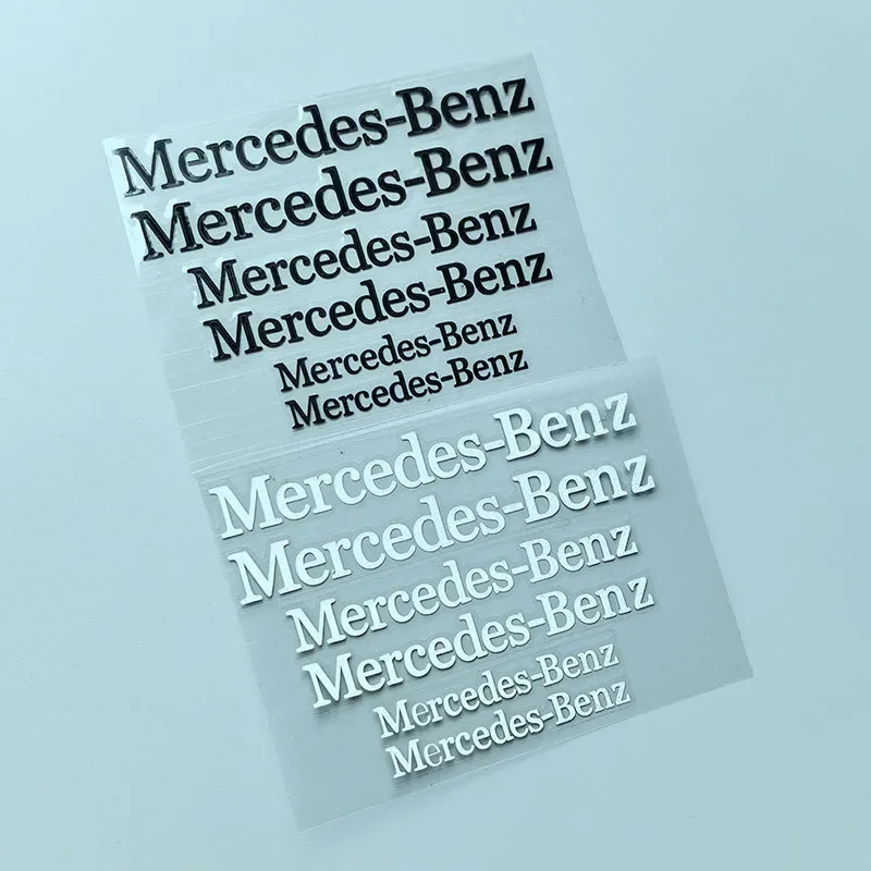

6pcs/set Reflective Vinyl Car Sticker for Mercedes Benz Styling Wheel Tire Rim Brake Caliper Decoration White Black 7cm 10cm12cm