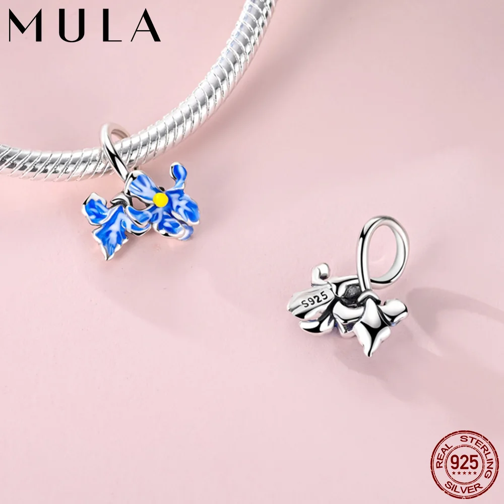 مولا 1 قطعة 925 فضة المينا القزحية قلادة استرخى دلايات المعلقات صالح الأصلي خرز سوار لتقوم بها بنفسك الموضة #1