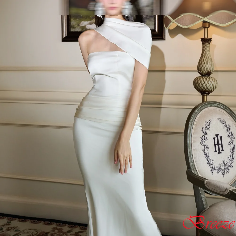 

Customized Exquisite Satin Elegant Wedding Dress Sexy Strapless Romantic Bridal Party High Quality Mermaid Charming Bridal Gowns