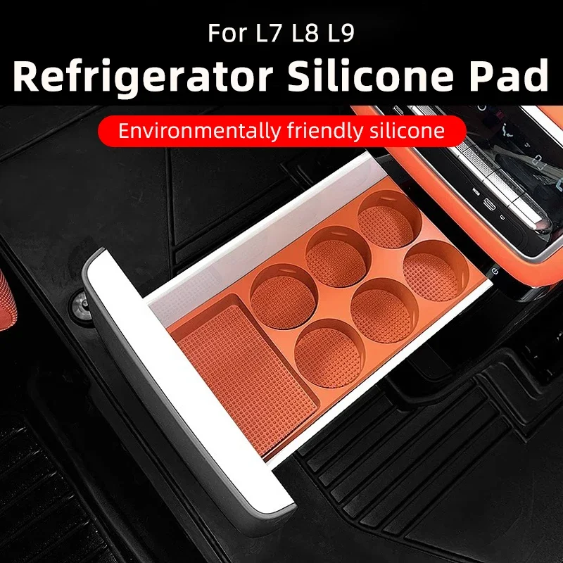 

Refrigerator Silicone Mat For LEADING IDEAL LiXiang L9 Refrigerator Fixed Anti-Skid Cup Holder Container Tray For LIxiang