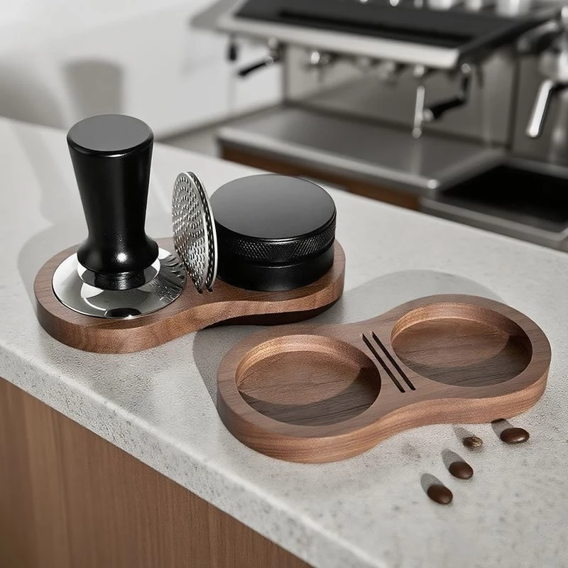 

58 53 51mm Coffee Tamper Station 3-in-1 Universal Wooden Organization Storage Holder for Espresso Maker Tools