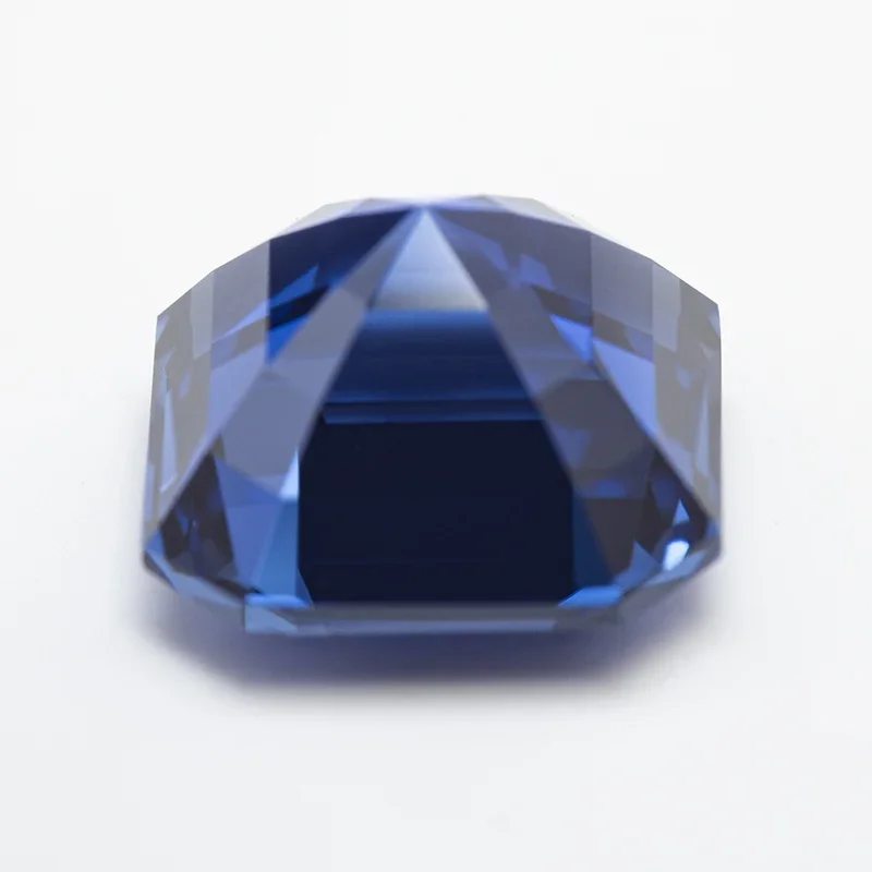 Lab Grown Sapphire Square Royal Blue Color Asscher Cut VVS1 Charms DIY for Jewelry Making Material Selectable AGL Certificate