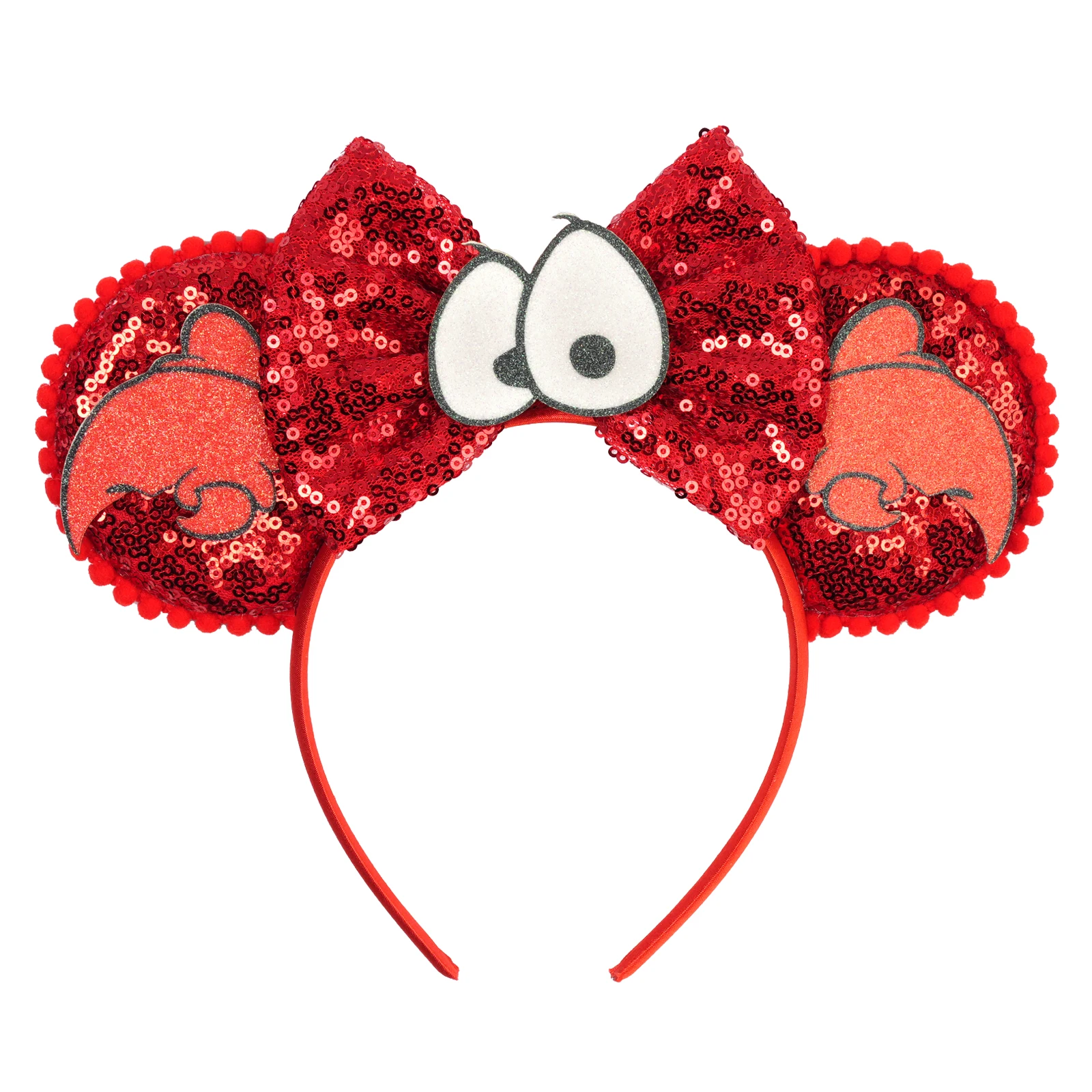 HEROCROSS Disney Mickey Mouse Ohren-Stirnband, wunderschönes Pailletten-Haarband mit Schleife, für Damen, Geburtstagsgeschenk, Mädchen, Kinder, Party, Haarschmuck