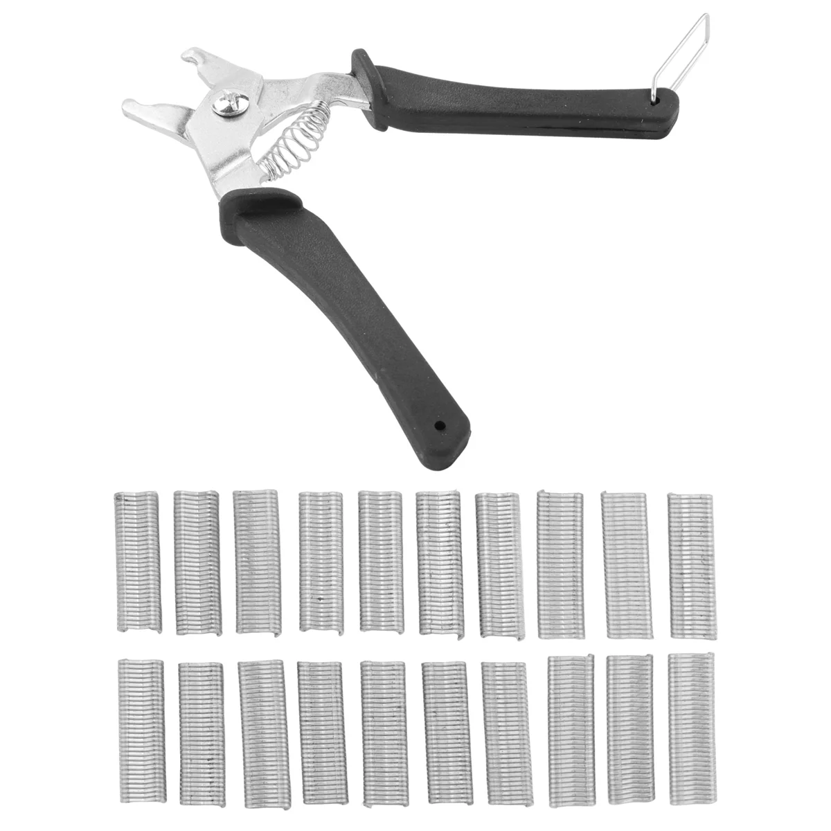 Wire Fencing Crimping Solder Joint Welding Repair Tools Ferramenta Hog Ring Plier, 600Pcs M Clips Gaiola de malha de frango 1Pc