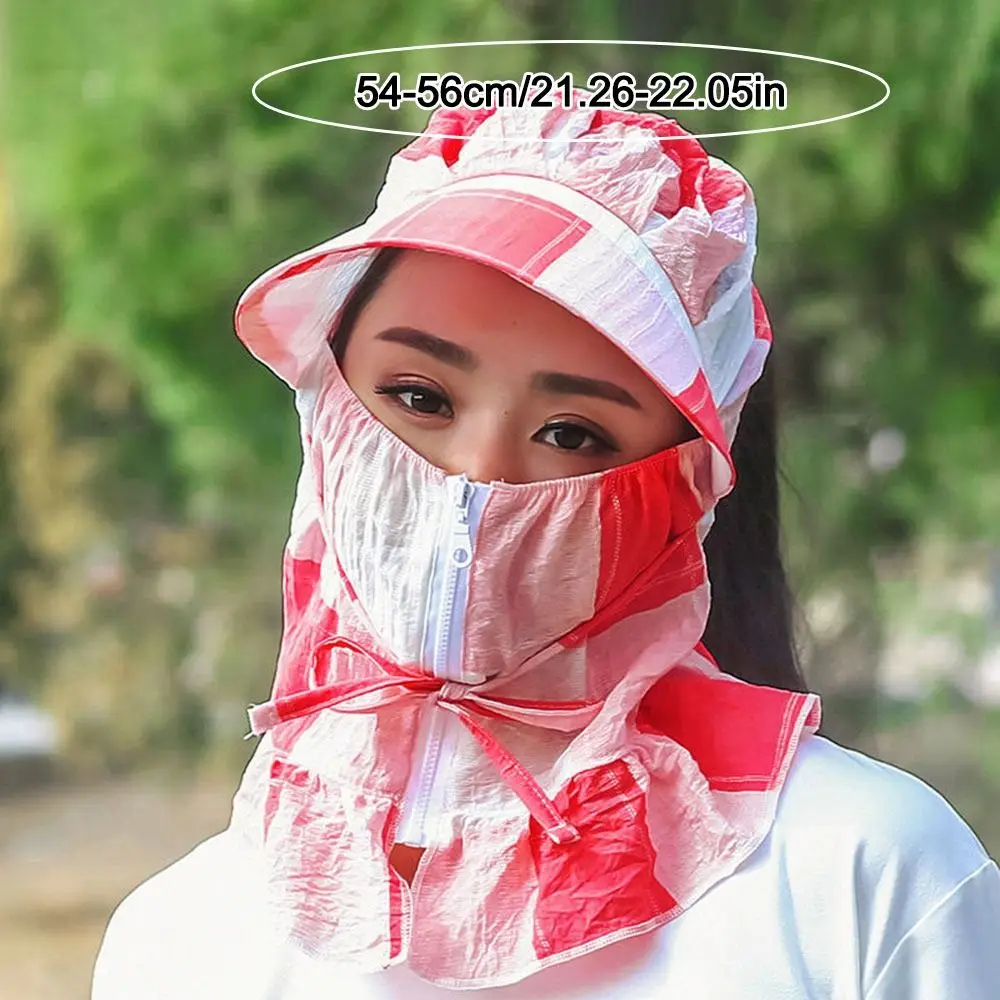 قبعة شمس كاجوال بحافة واسعة مضادة للأشعة فوق البنفسجية قابلة للتنفس مع قناع لحماية الرقبة، قبعة واقية من الشمس في الهواء الطلق