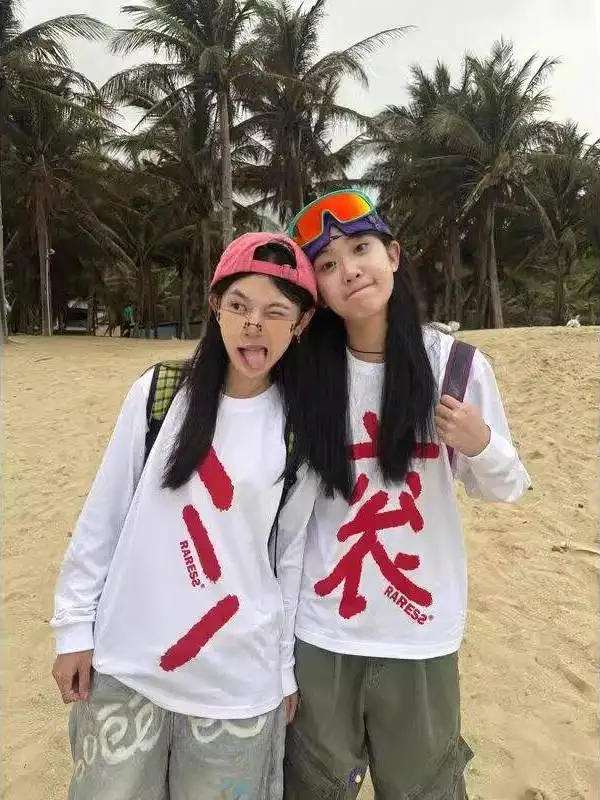 

Heavyweight Long Sve T-irt ex Spring Base Layer irt Top Funny Roll Word Print Casual Loose Fit Breathable Tee