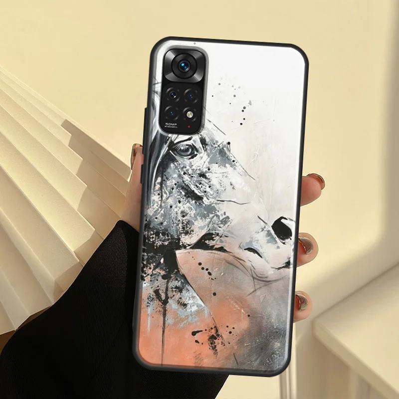 Horse Painted Art Case For Xiaomi Redmi Note 10S 9S 8T Note 11 Pro Note 8 9 10 Pro 9A 9C 9T 10 Cover Coque