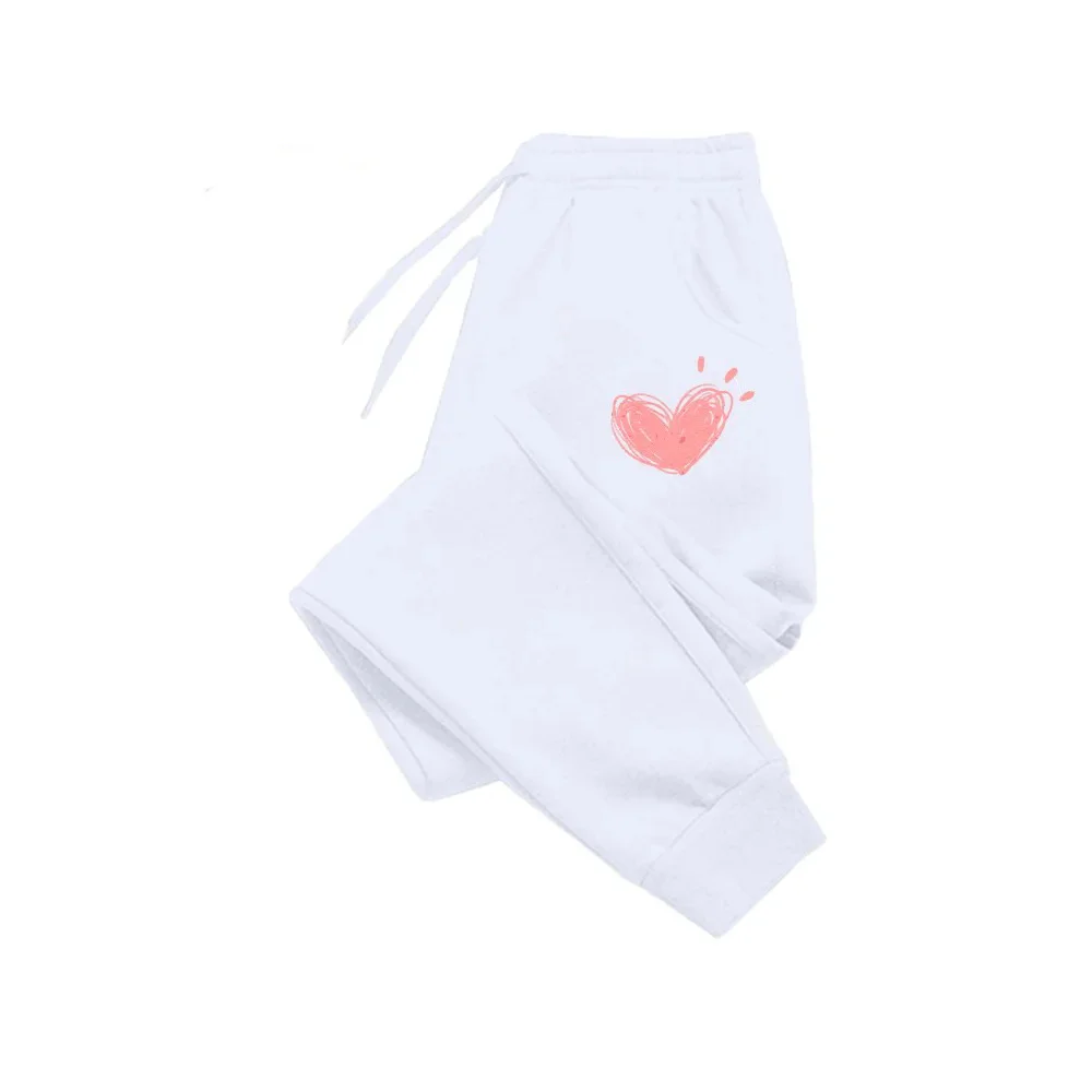 

Men's Heart Shaped Pattern Sweatpants Full Length Elastic Waistband Drawstring Waist Casual Pant style suitable for daily life