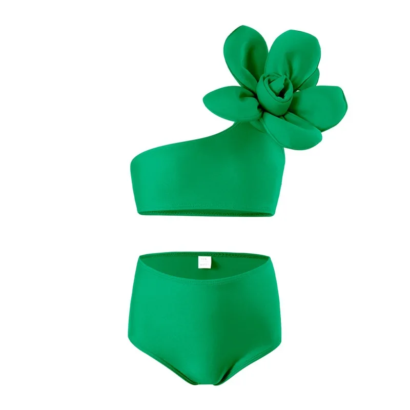 

Girls Swimwear Suits New Summer Children Cute Sleeveless Swimsuit 2Pcs Kids Solid Colour Set Fashion Sexy Beach Clothes 3-12Y