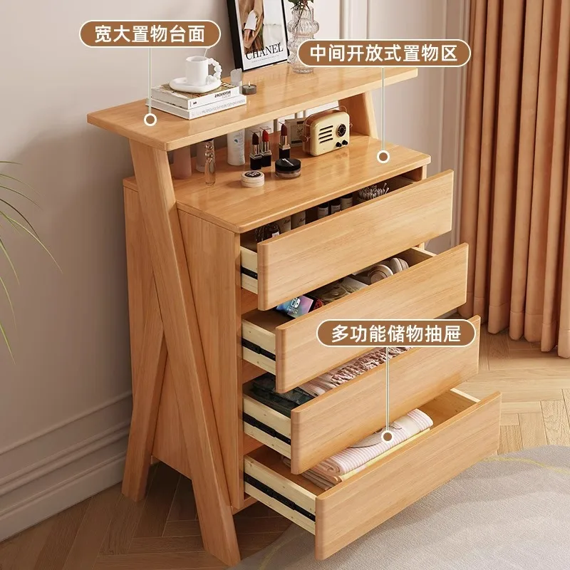 

Four-bucket cabinet solid wood width 60cm bedroom drawer simple bedside locker four-bucket cabinet living room s