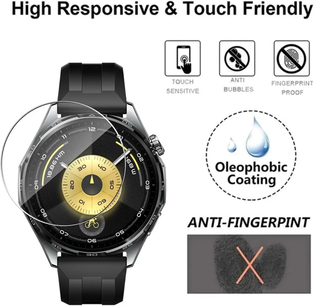 حامي الشاشة لهواوي ساعة GT6 برو 46 مللي متر هيدروجيل فيلم HD التغطية الكاملة لينة طبقة رقيقة واقية لهواوي GT6 46 مللي متر ملحق