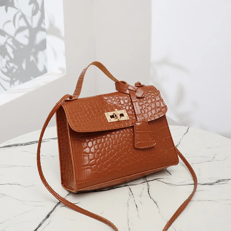 Crocodile pattern small square bag 2024ladies handbag foreign trade small bag leisure outdoor shoulder bag