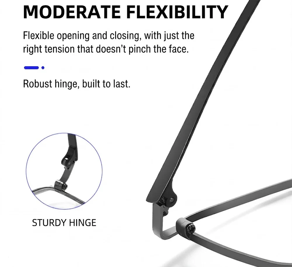 Luxuriöse Business-Lesebrille aus Titan für Herren, 10 g, ultraleicht, entmagnetisiert, quadratischer optischer Brillenrahmen, flexibel, bequem – Detail 6