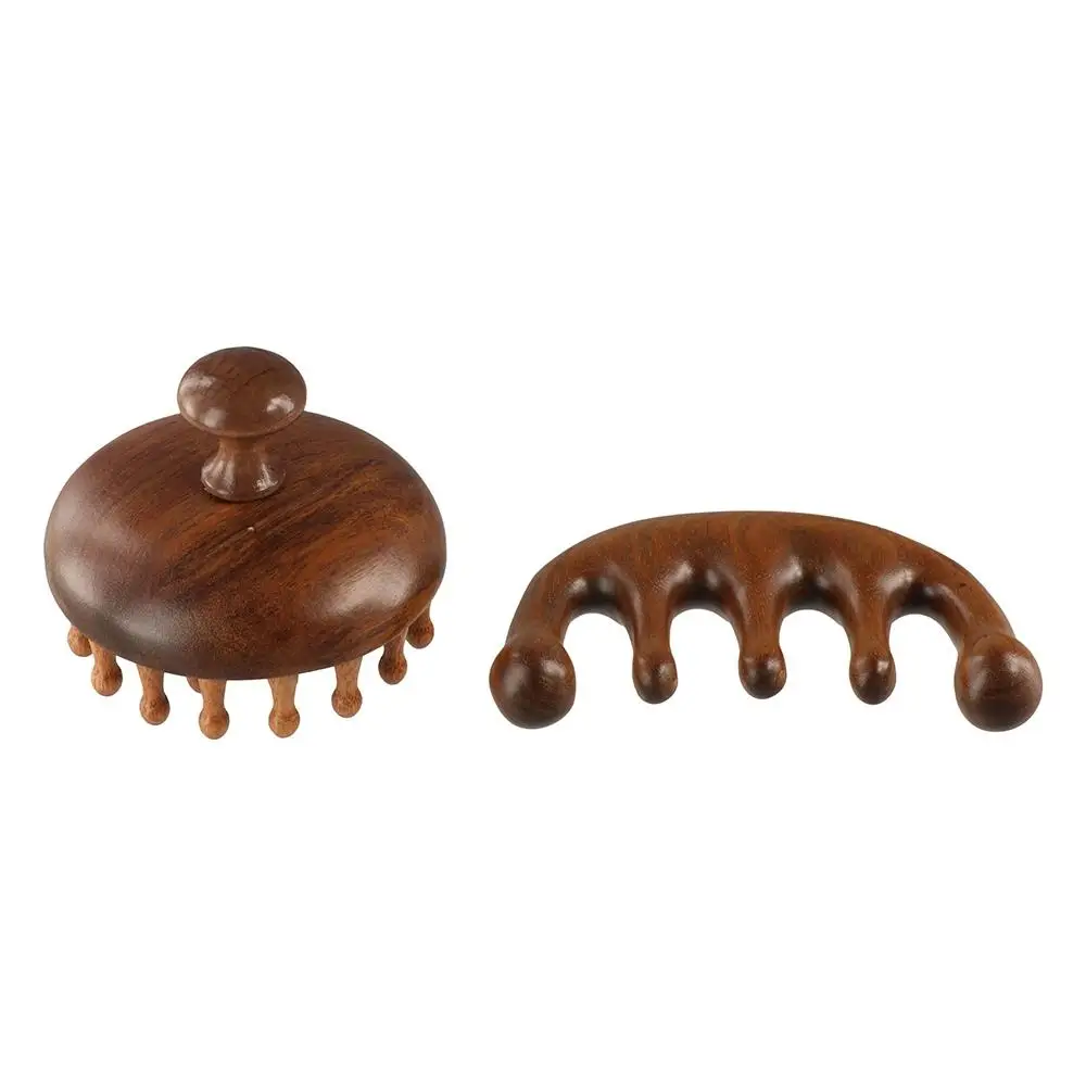 

Scalp Relax Meridian Massage Comb Sandalwood Anti-static Sandalwood Hair Comb Blood Circulation Wooden Handle Head Massage Comb