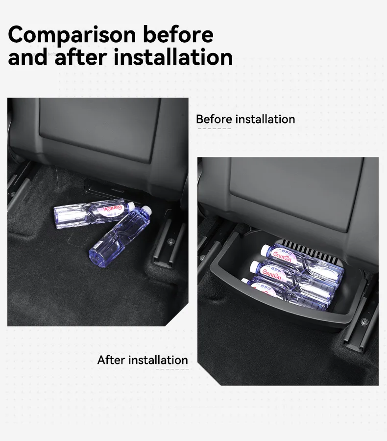 YZ Under Seat Storage Box For Tesla Model YL 6-Seat 2026 Drawer Front Rear Seat Lower Organizer Tray Car Interior Accessories