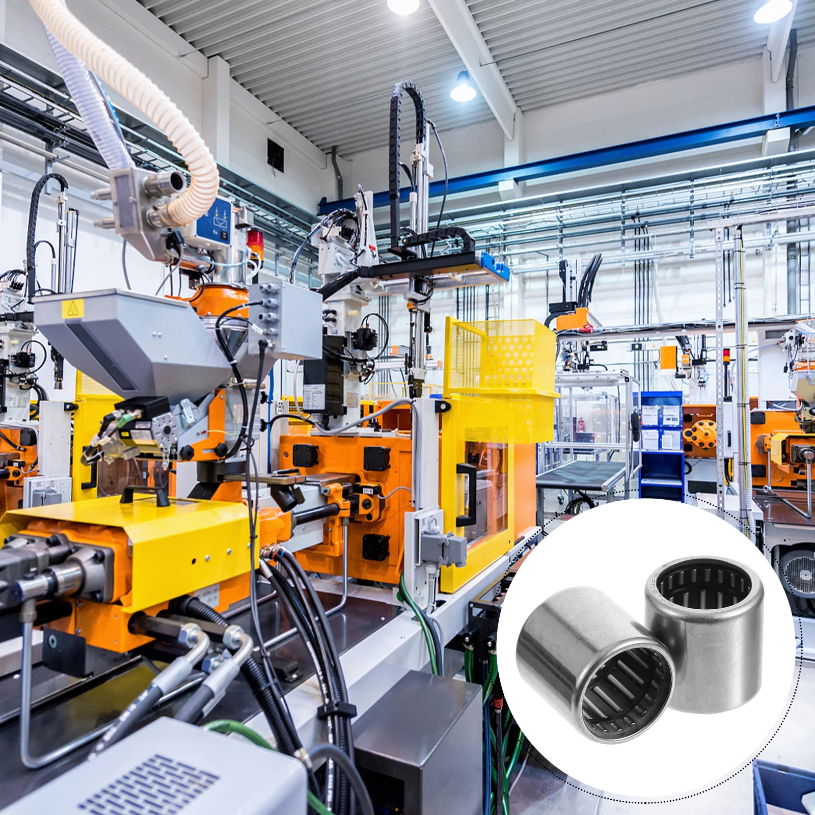 

2 pcs Needle Roller Bearings Drawn Cup Type High Load Capacity For Restricted Spaces Single Direction Thrust Bearing