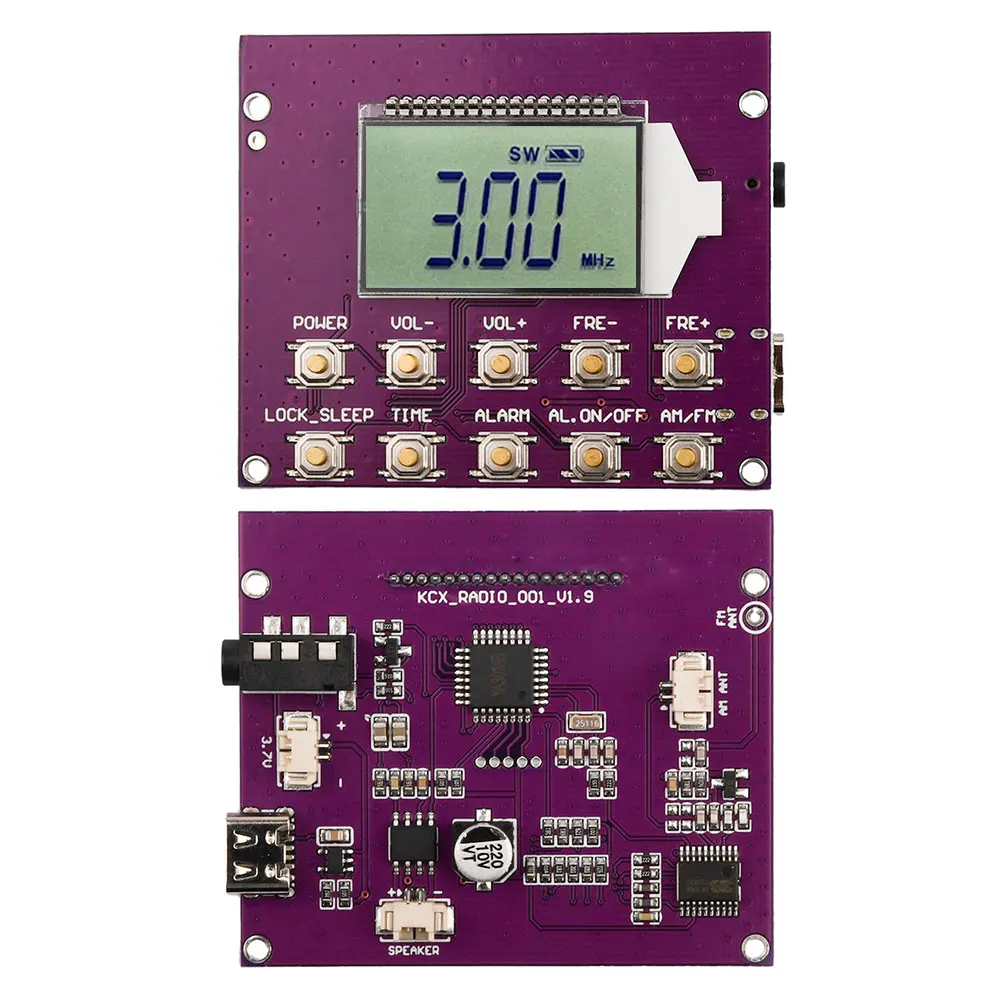 Imagem -03 - Módulo Receptor de Rádio fm Estéreo sem Fio Placa Estéreo Digital Pcb Display Lcd Kits Eletrônicos Faça Você Mesmo 87108mhz